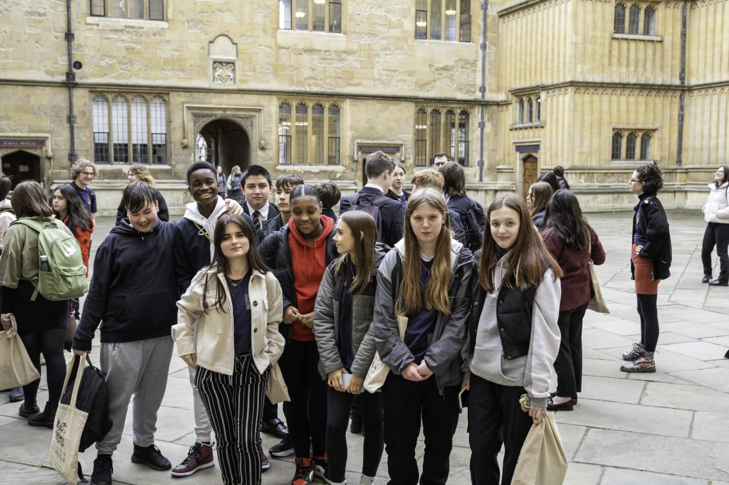 Pathfinders students outside the Bodleian
