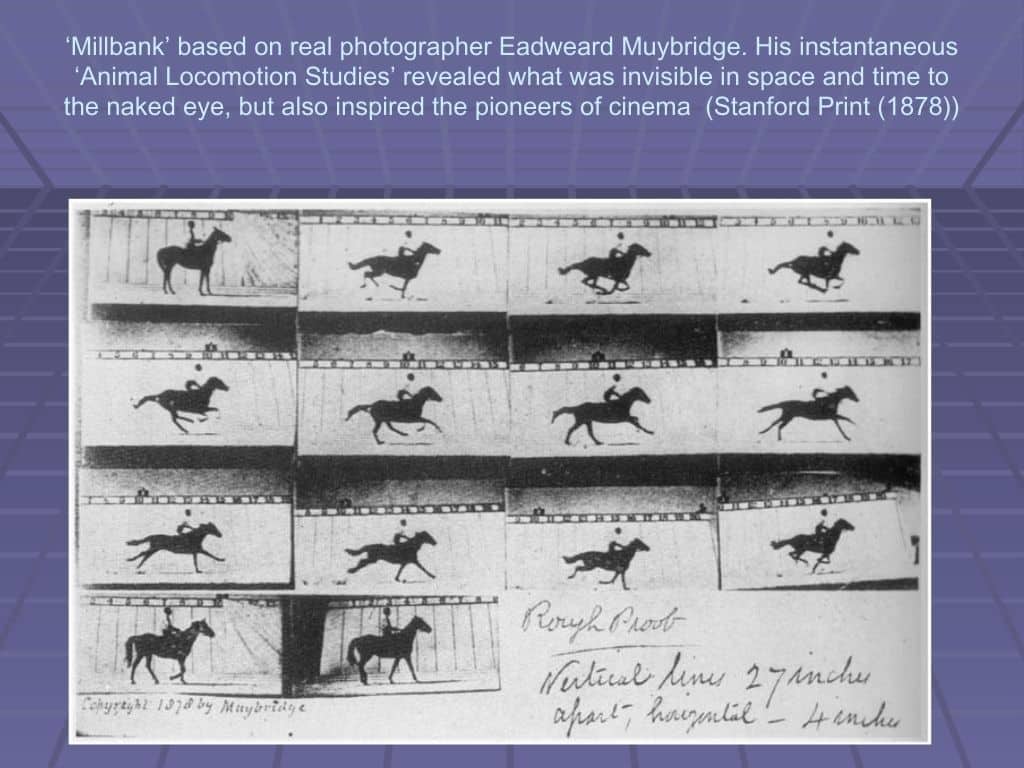 Black and white photographs of horse and rider in motion