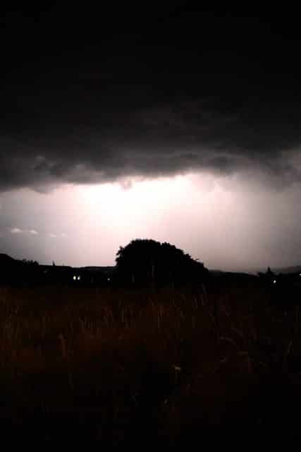 Lightening during a thunderstorm in South Wales