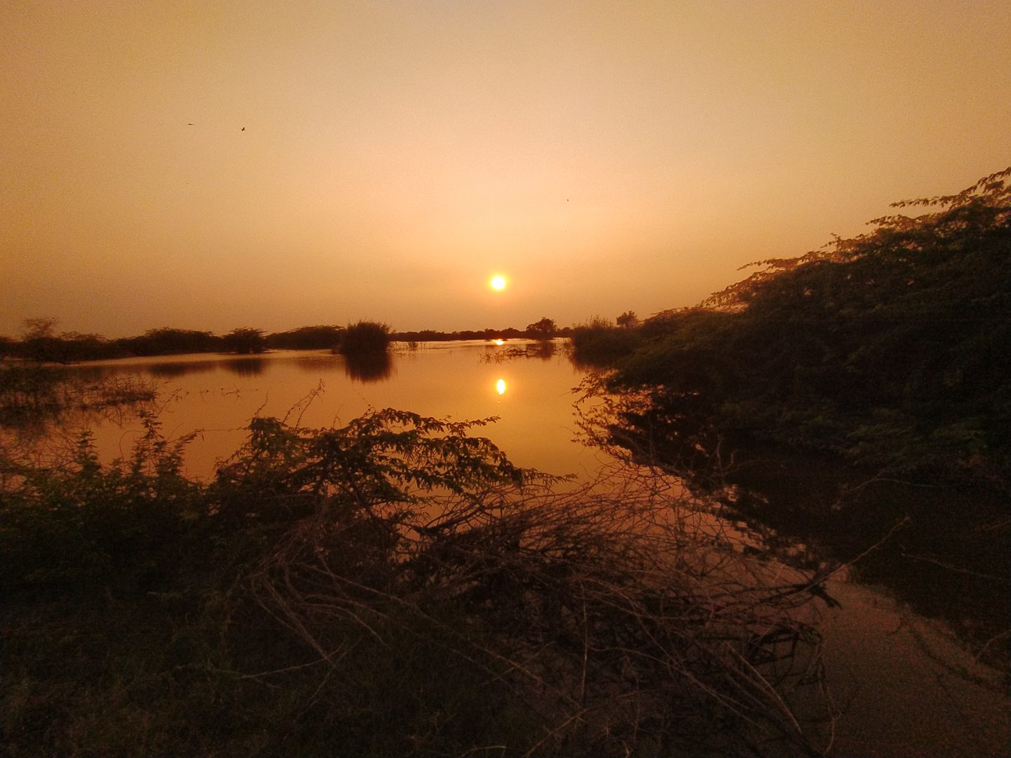 Sunset over a lake