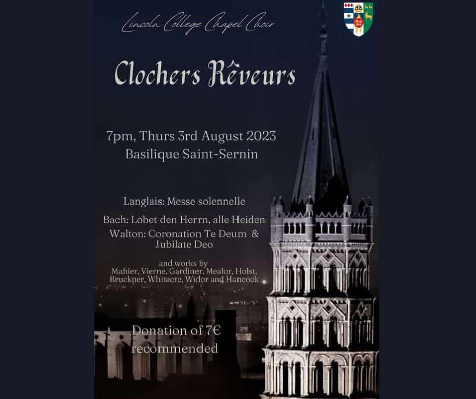 Event programme for Choir tour