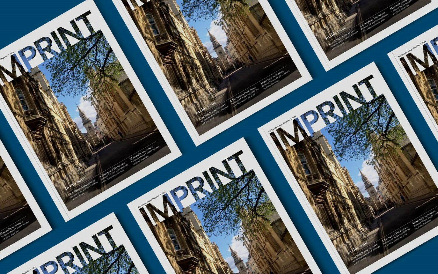 Multiple covers of Imprint magazine