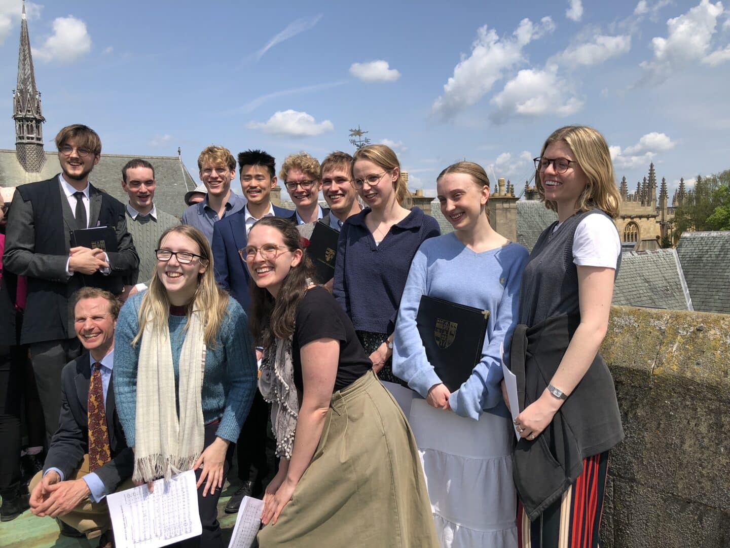Ascension Day 2023, Choir members standing on the tower