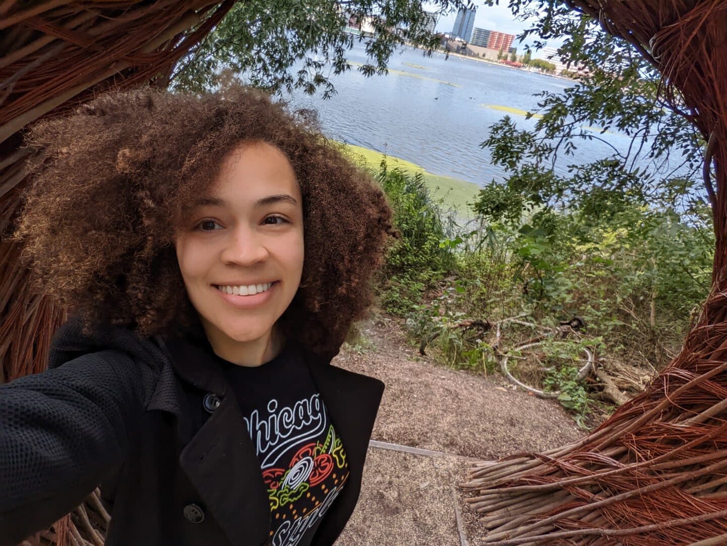 Photograph of Jessica Ryan-Smith in front of a lake