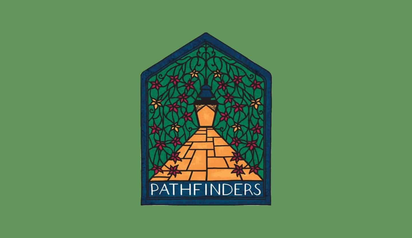 Pathfinders logo with a green background