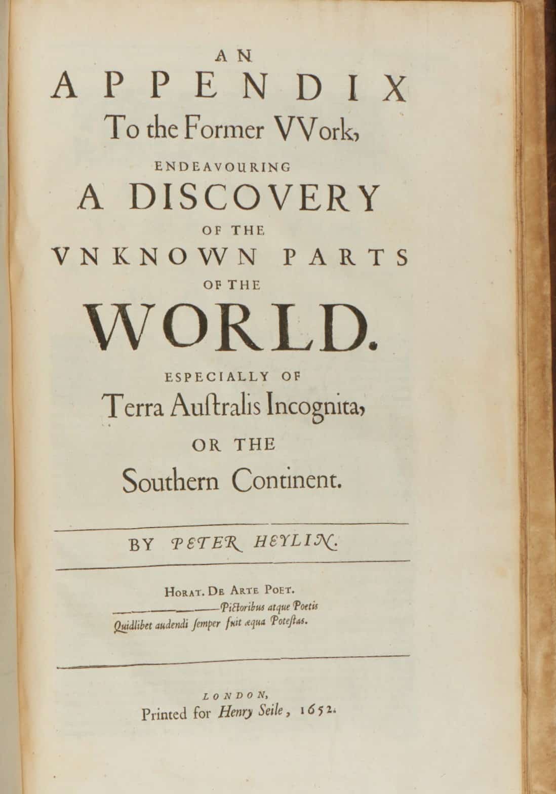 The Appendix page of Cosmographie in Four Bookes