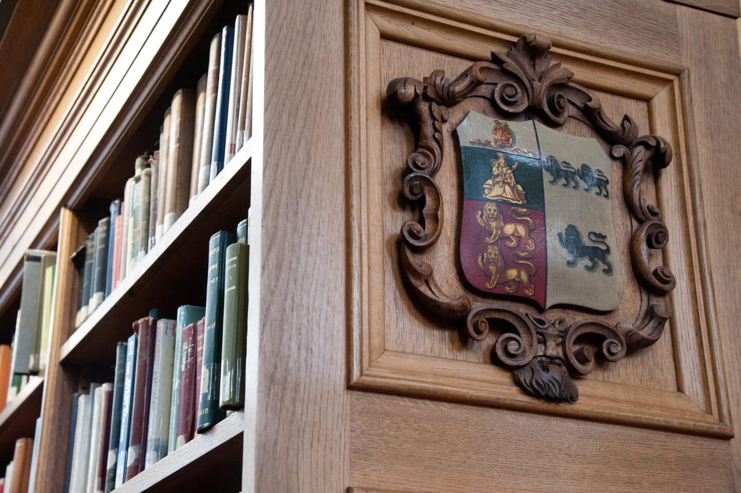 book shelf in the Lincoln College Library