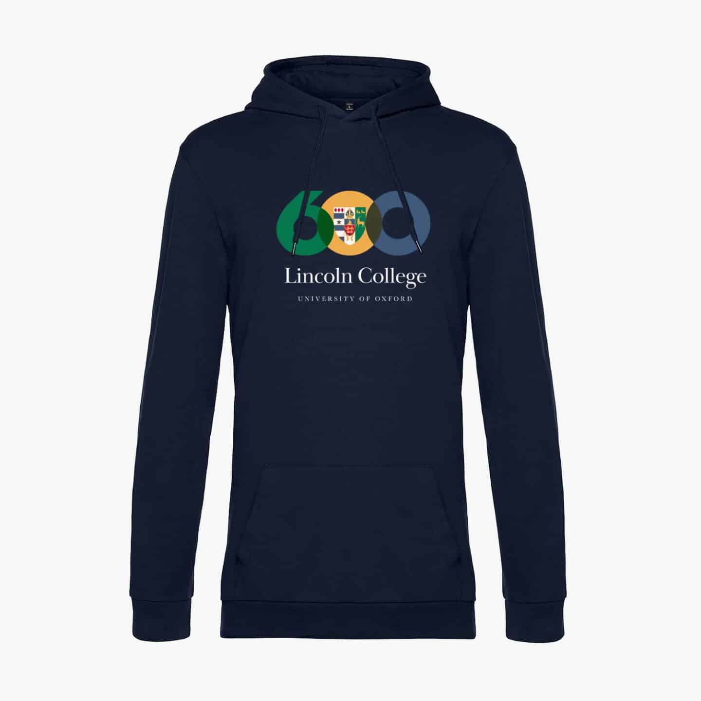 Dark blue hoodie with the Lincoln 600 logo
