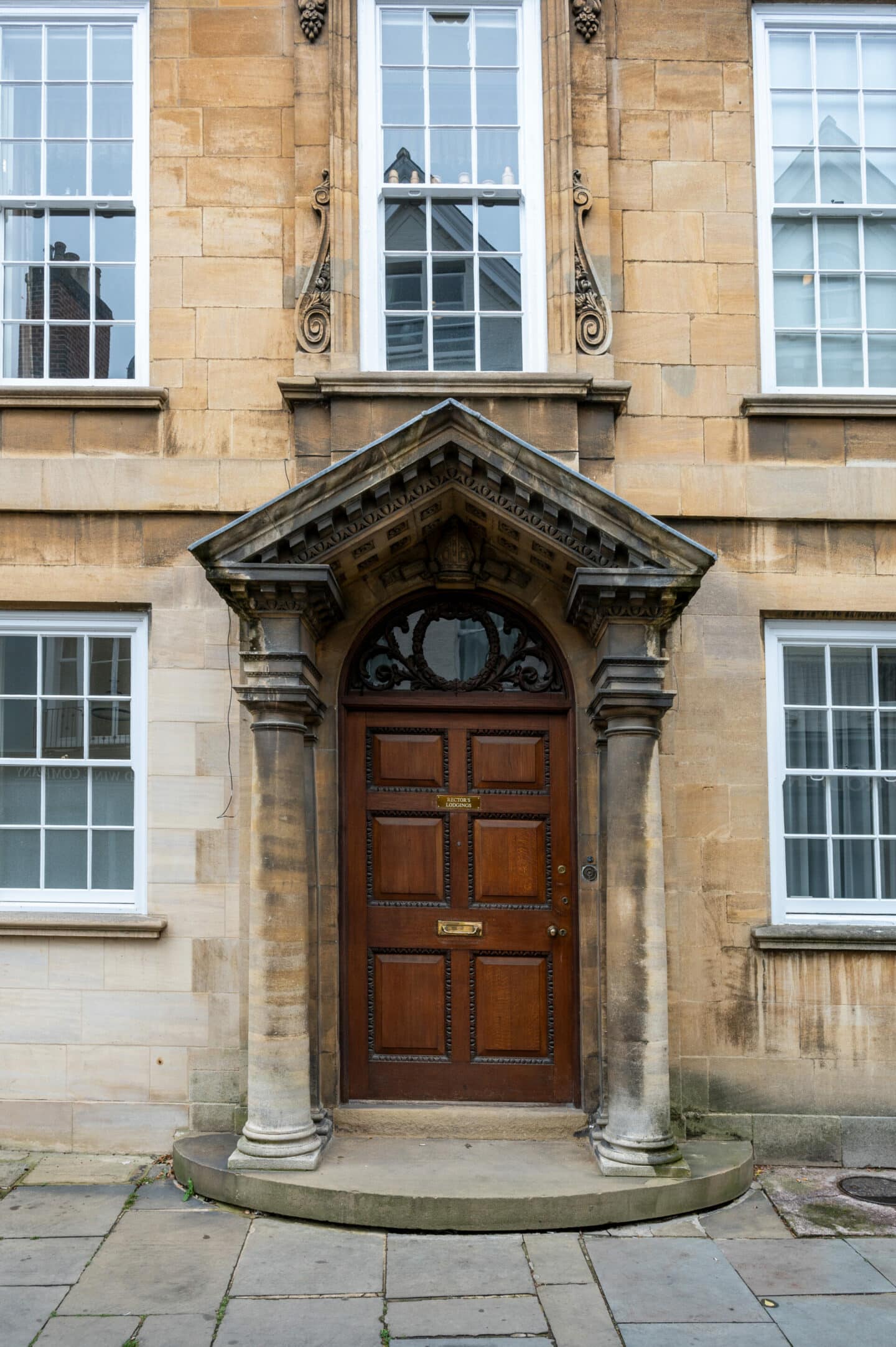 Photograph of the front door of the Rector's lodgings on Turl Street