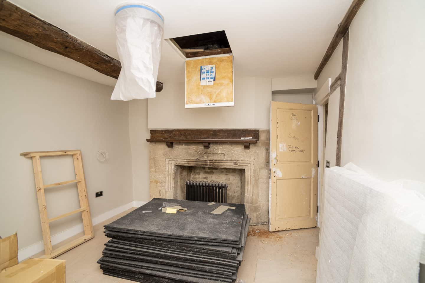 Photo of a room under construction