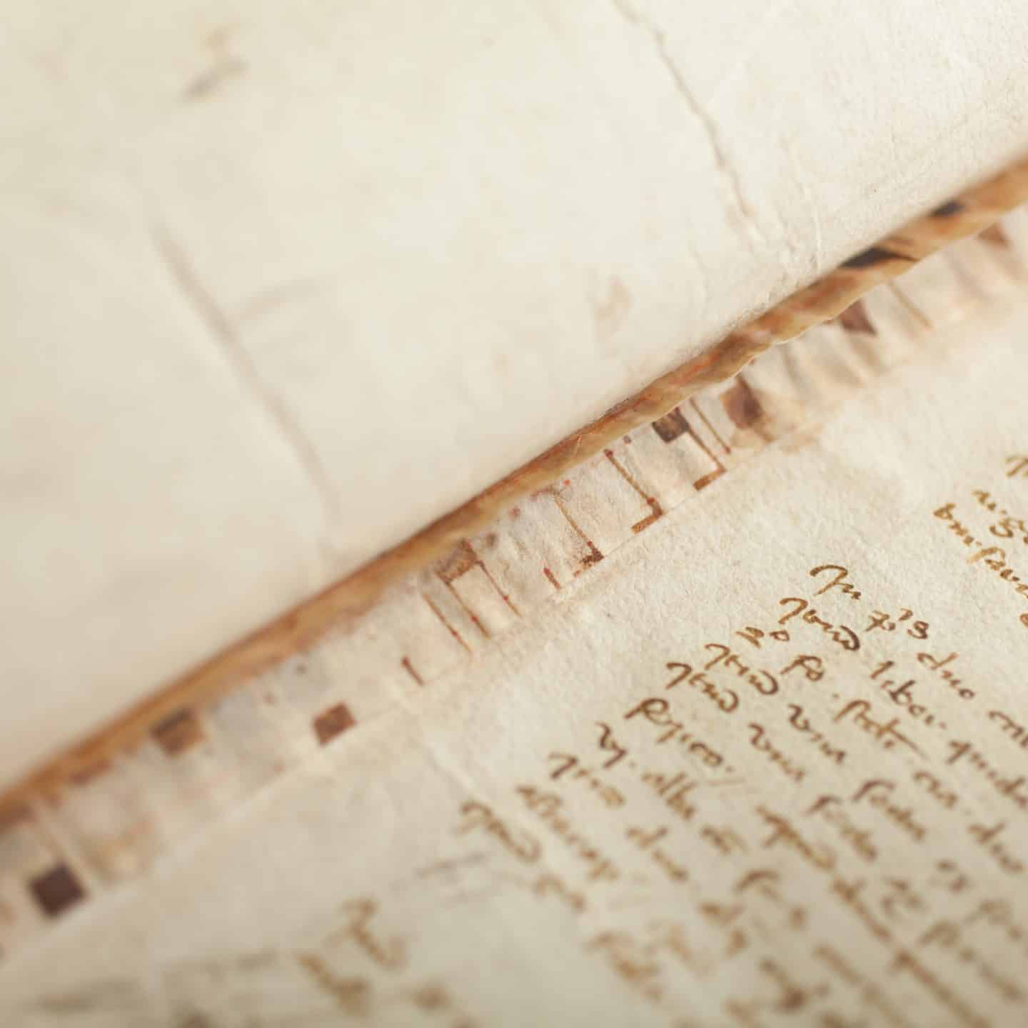 Cropped out of focus image of an open book, Vetus Registrum
