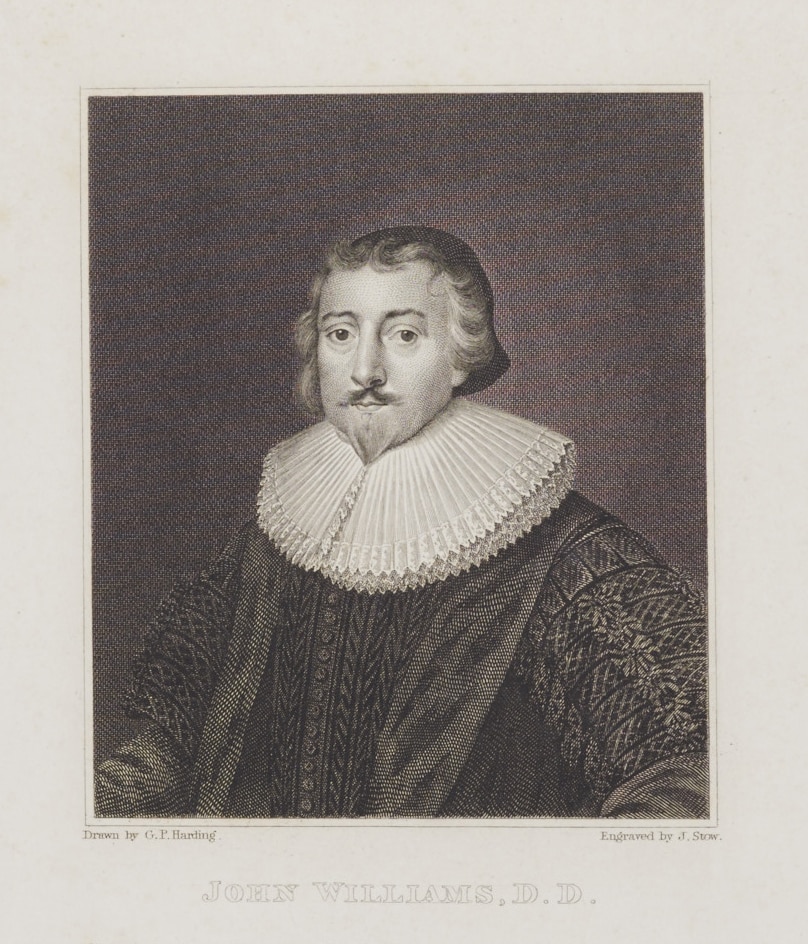 Engraving of John Williams, Bishop of Lincoln 1621-1641, in a large collar