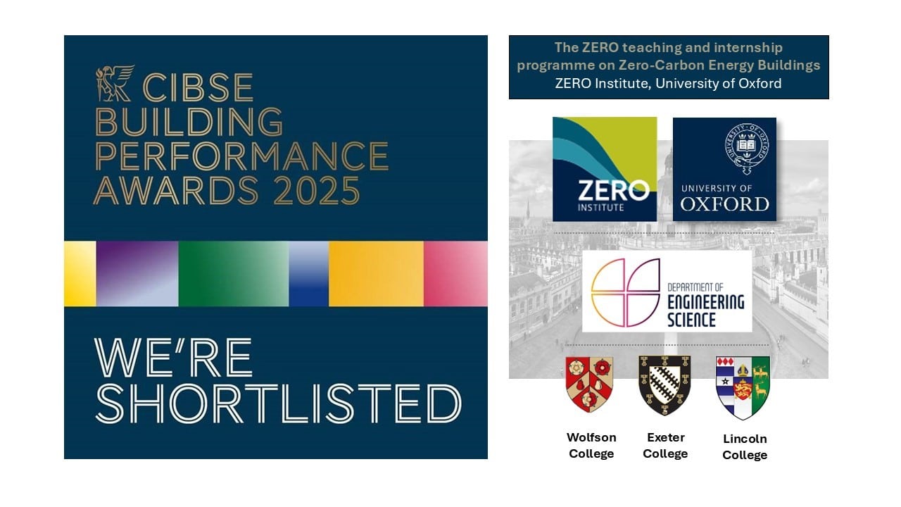 graphic for the ZERO institure, shortlisted for the CIBSE Awards 2025